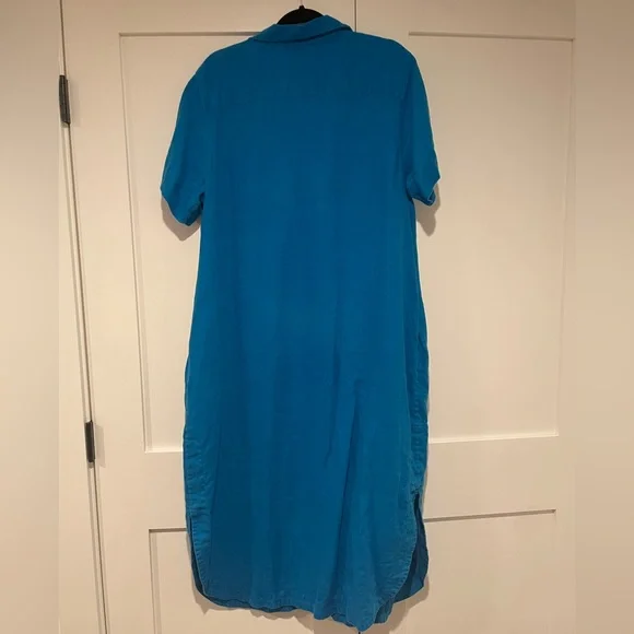 Ralph Lauren Turquoise Linen Dress w/ belt and pockets - Picture 3 of 5
